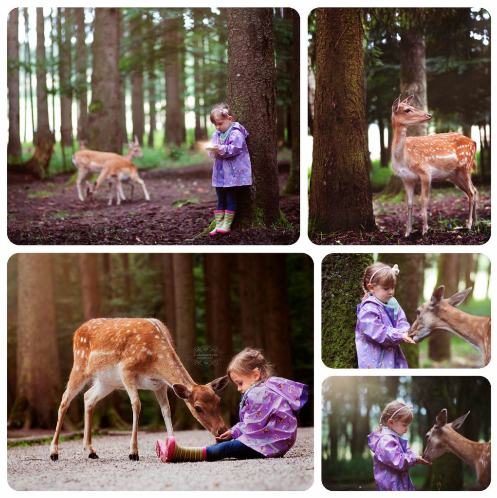 Kinder fotografieren im Wald